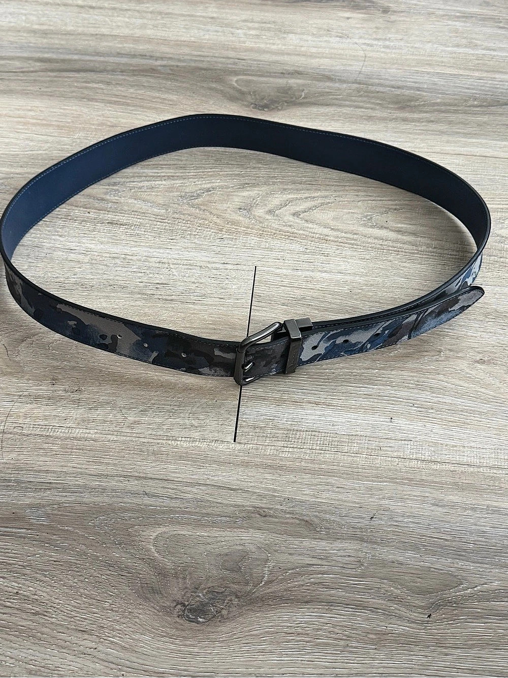 Coach Reversible Belt in Blue & Black…custom holes punched for wear from size 33